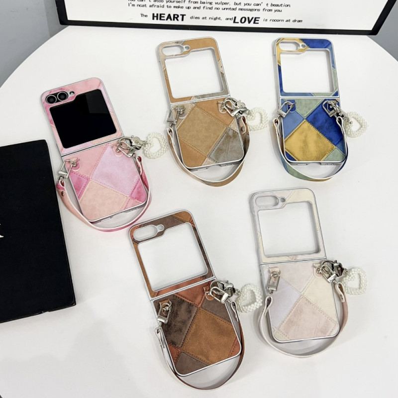Coque Samsung Galaxy Z Flip 7 FE / Z Flip 6 Losanges avec Sangle