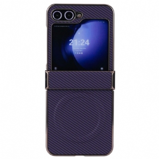 Coque Samsung Galaxy Z Flip 7 FE / Z Flip 6 Magnétique Texture Fibre Carbone