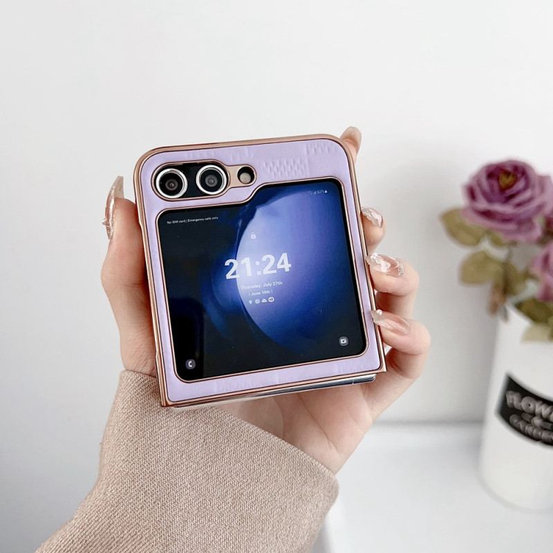 Coque Samsung Galaxy Z Flip 7 FE / Z Flip 6 Matelassée Rebords Effet Métal