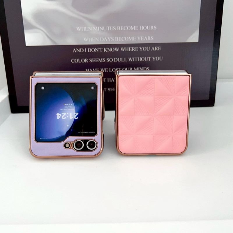 Coque Samsung Galaxy Z Flip 7 FE / Z Flip 6 Matelassée Rebords Effet Métal