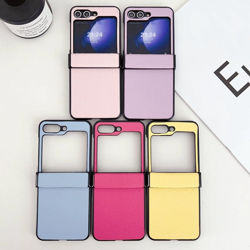 Coque Samsung Galaxy Z Flip 7 FE / Z Flip 6 Motif Litchi