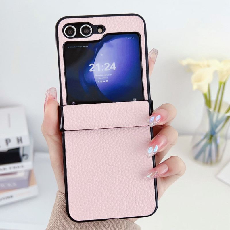 Coque Samsung Galaxy Z Flip 7 FE / Z Flip 6 Motif Litchi