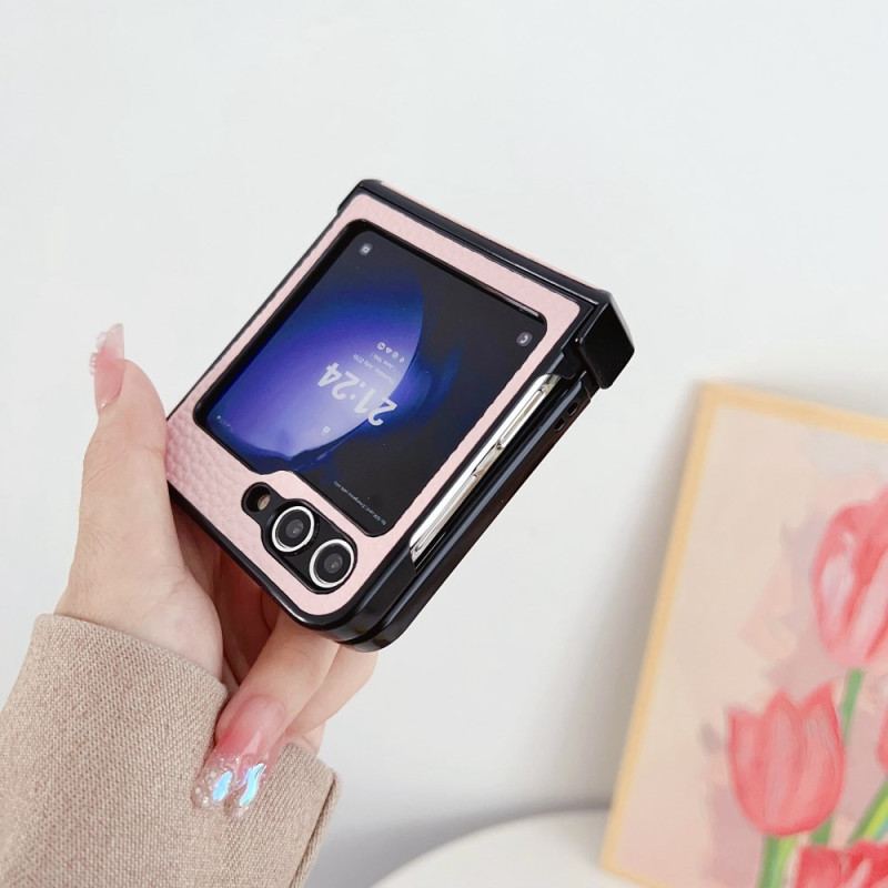 Coque Samsung Galaxy Z Flip 7 FE / Z Flip 6 Motif Litchi