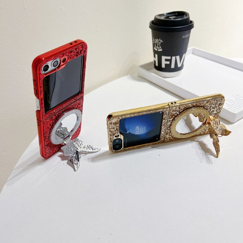 Coque Samsung Galaxy Z Flip 7 FE / Z Flip 6 Papillon-Support Strass