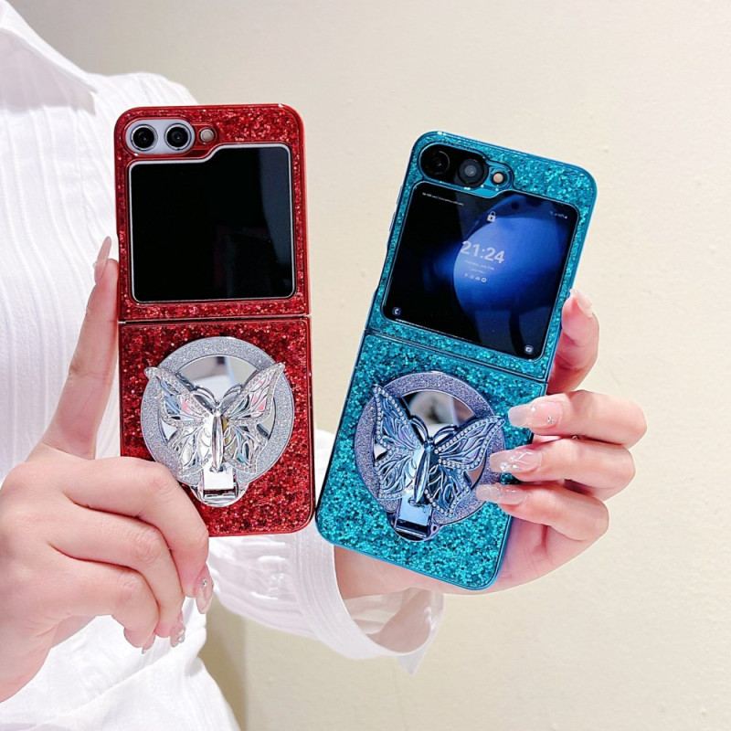 Coque Samsung Galaxy Z Flip 7 FE / Z Flip 6 Papillon-Support Strass