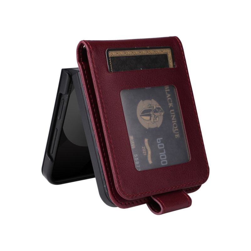 Coque Samsung Galaxy Z Flip 7 FE / Z Flip 6 Porte-Cartes Effet Cuir