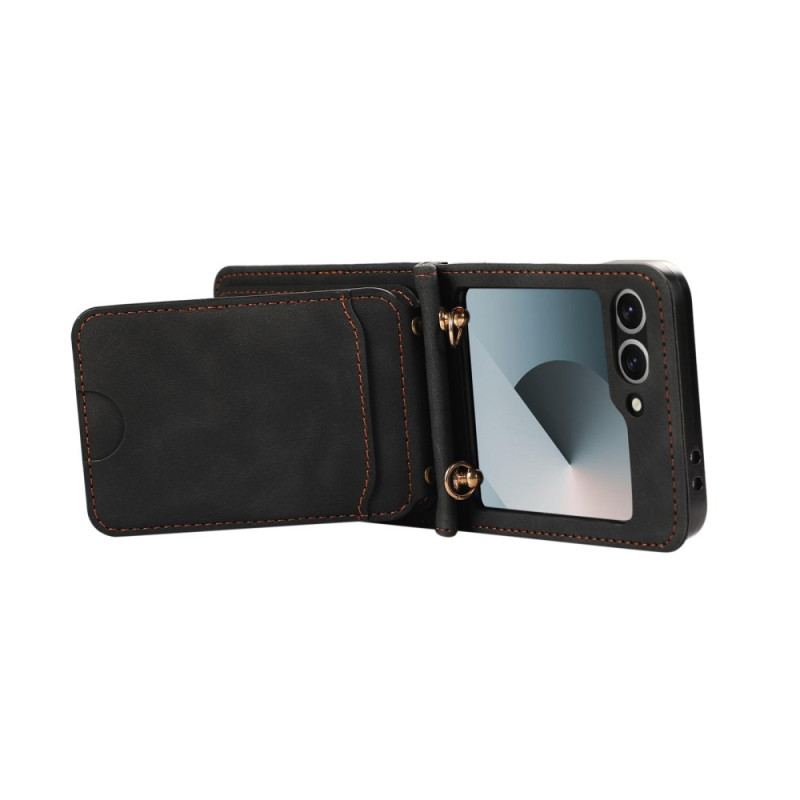 Coque Samsung Galaxy Z Flip 7 FE / Z Flip 6 Porte-Cartes et Bandoulière