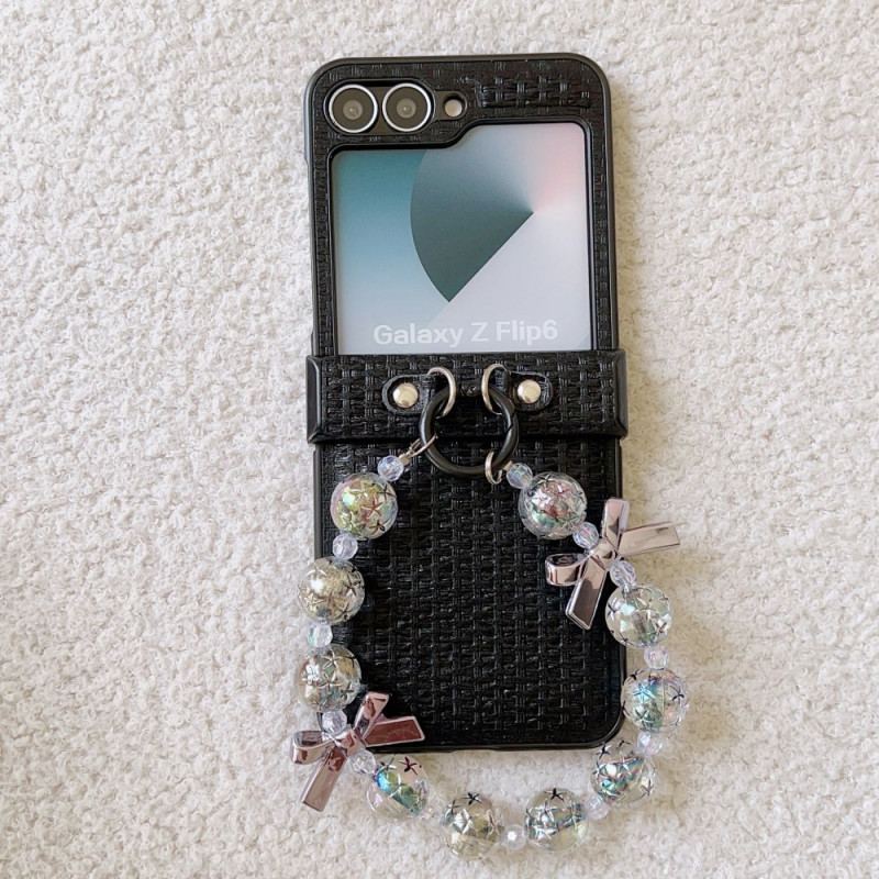 Coque Samsung Galaxy Z Flip 7 FE / Z Flip 6 Simili Cuir et Dragone Fantaisie