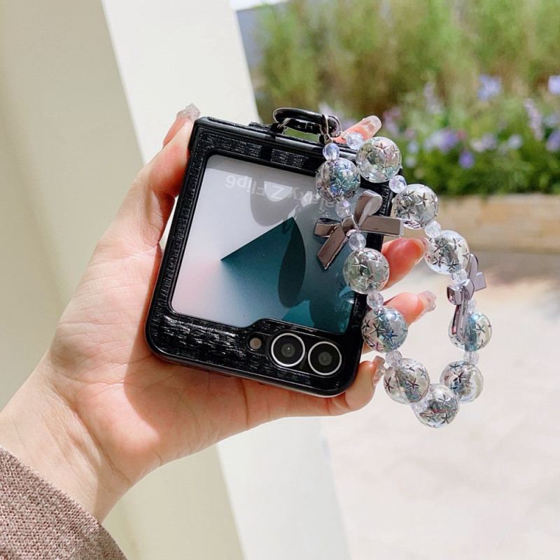 Coque Samsung Galaxy Z Flip 7 FE / Z Flip 6 Simili Cuir et Dragone Fantaisie