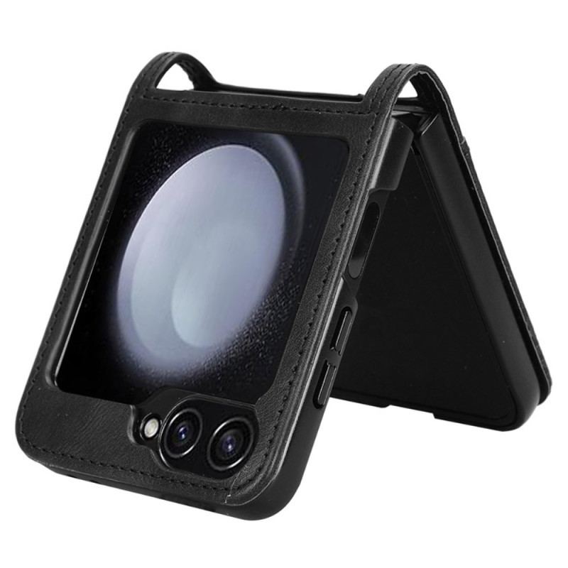 Coque Samsung Galaxy Z Flip 7 FE / Z Flip 6 Style Cuir Rétro Porte-Carte