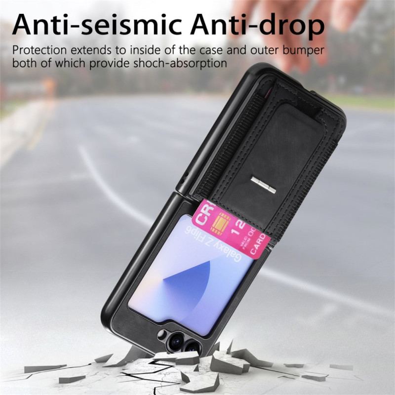 Coque Samsung Galaxy Z Flip 7 FE / Z Flip 6 Support et Porte-Cartes