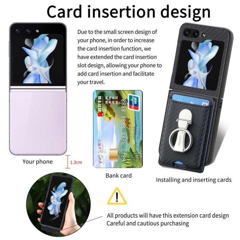 Coque Samsung Galaxy Z Flip 7 FE / Z Flip 6 Support Pliable et Porte-cartes