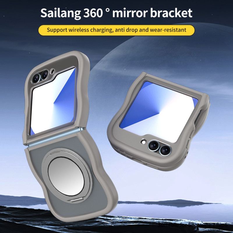 Coque Samsung Galaxy Z Flip 7 FE / Z Flip 6 Support Rotatif et Miroir Intégré