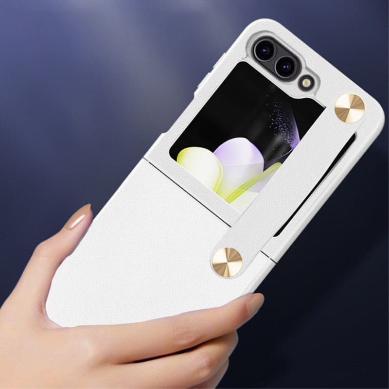 Coque Samsung Galaxy Z Flip 7 FE / Z Flip 6 Ultra-Mince Sangle en Cuir GKK