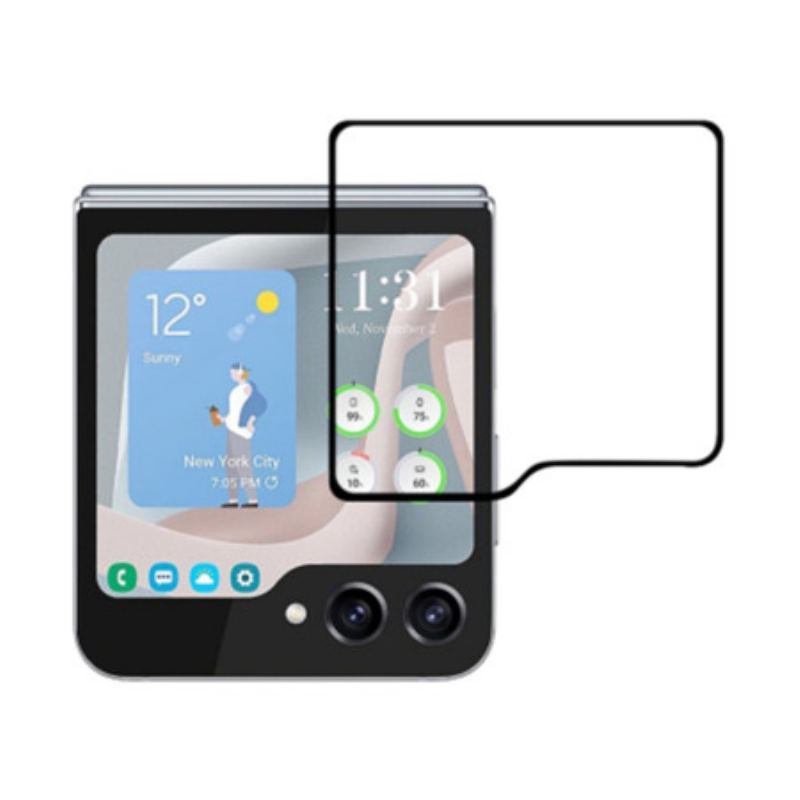 Protection en Verre Trempé pour Écran Samsung Galaxy Z Flip 7 FE / Z Flip 6 Contours Noirs