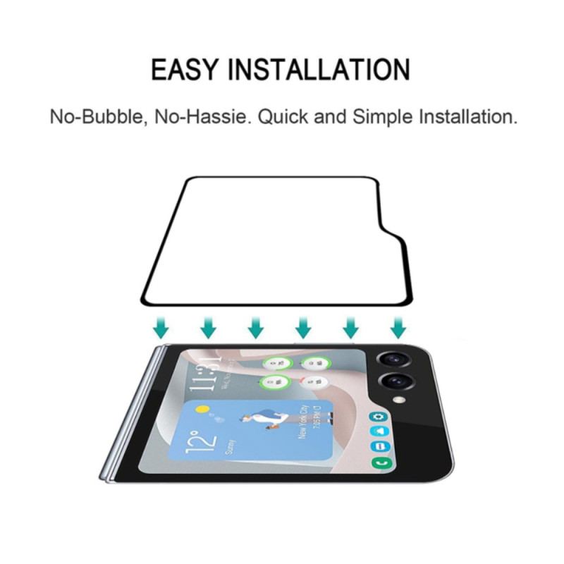 Protection en Verre Trempé pour Écran Samsung Galaxy Z Flip 7 FE / Z Flip 6 Contours Noirs