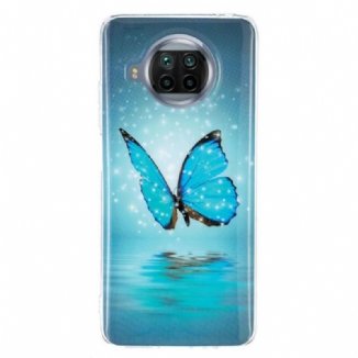 Coque Xiaomi Mi 10T Lite 5G / Redmi Note 9 Pro 5G Papillon Bleu Fluo