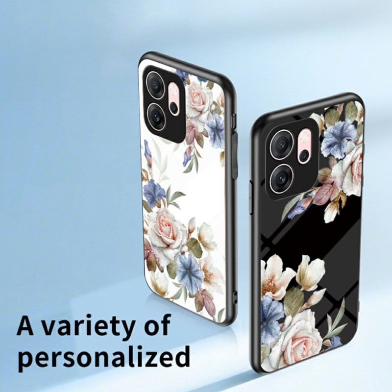 Coque Oppo Reno 14 F 5G Verre Trempé Motif Floral