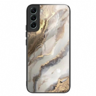 Coque Samsung Galaxy S24 5G Verre Trempé Marbre Gris et Or