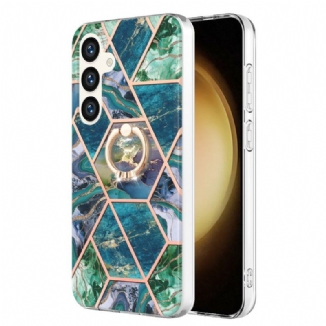 Coque Samsung Galaxy S24 avec Anneau-Support Marbre Décliné