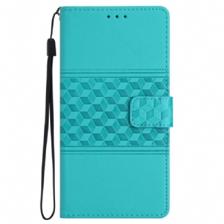 Housse Samsung Galaxy S24 5G motif Losanges à Lanière