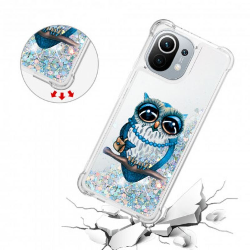 Coque Xiaomi Mi 11 Miss Hibou Paillettes