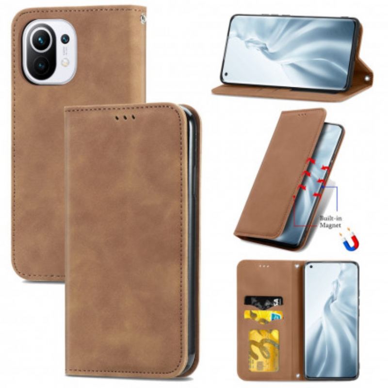 Flip Cover Xiaomi Mi 11 Simili Cuir Vintage