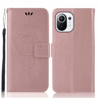 Housse Xiaomi Mi 11 Effet Cuir Attrape Rêves Hibou