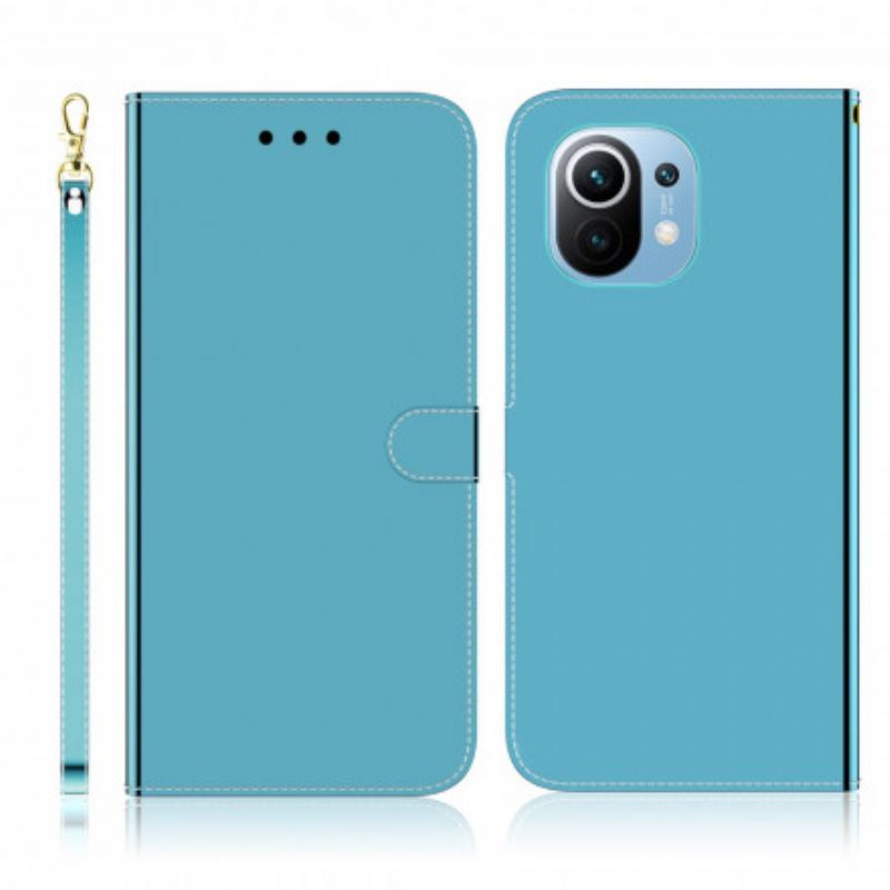 Housse Xiaomi Mi 11 Simili Cuir Couverture Miroir