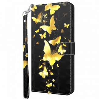 Housse Moto G51 5G Papillons Jaunes