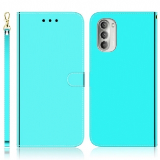 Housse Moto G51 5G Simili Cuir Couverture Miroir