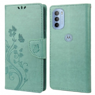Housse Moto G51 5G Splendides Papillons à Lanière
