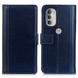 Housse Moto G51 5G Version Coloré Cuir Fendu
