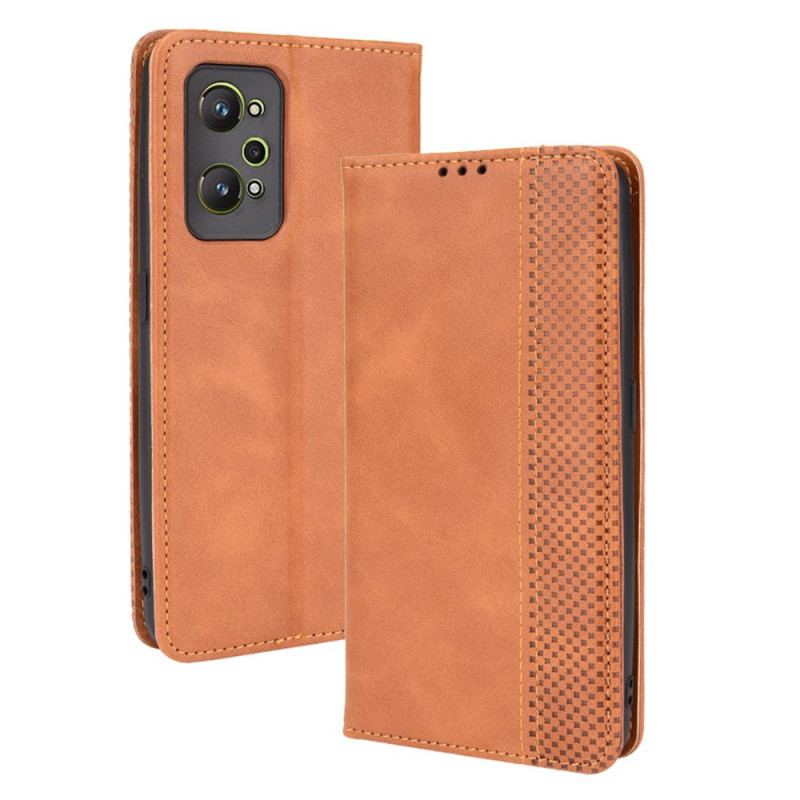 Flip Cover Realme GT Neo 3T / Neo 2 Effet Cuir Vintage Stylisé