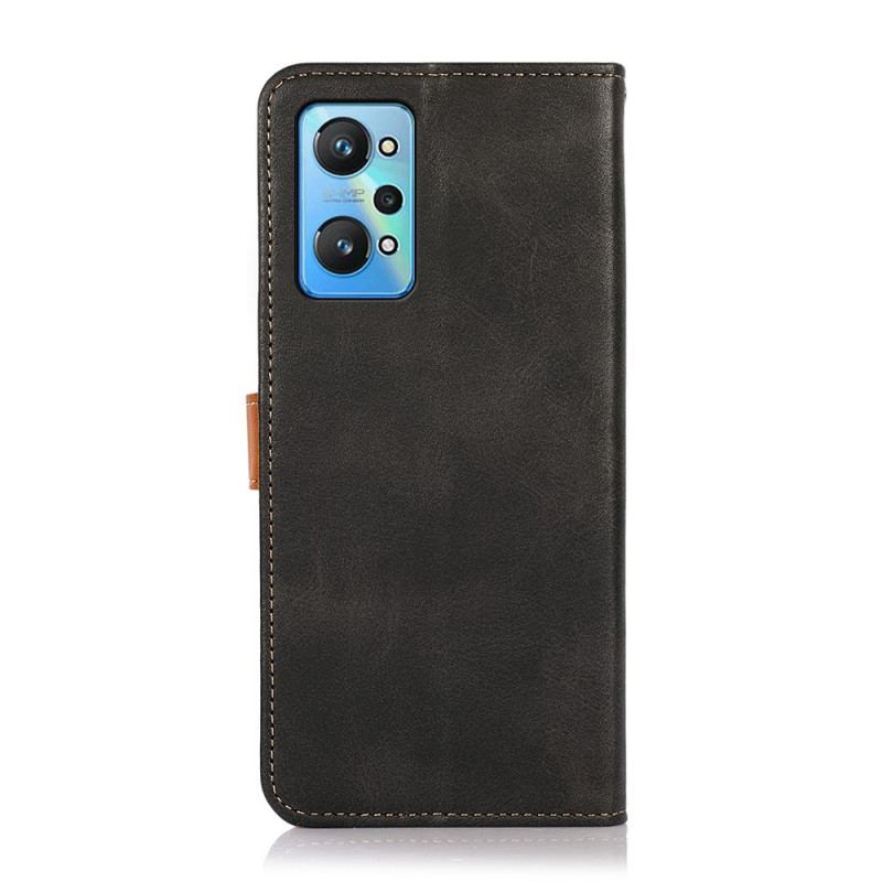 Housse Realme GT Neo 3T / Neo 2 Bicolore Fermoir Doré KHAZNEH