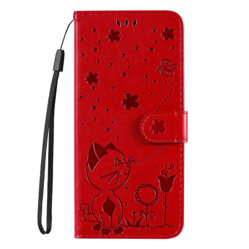 Housse Realme GT Neo 3T / Neo 2 Chat et Abeille à Lanière