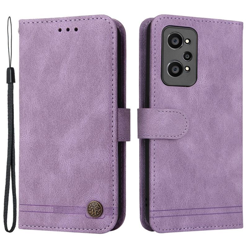 Housse Realme GT Neo 3T / Neo 2 Simili Cuir Rivet et Lanière