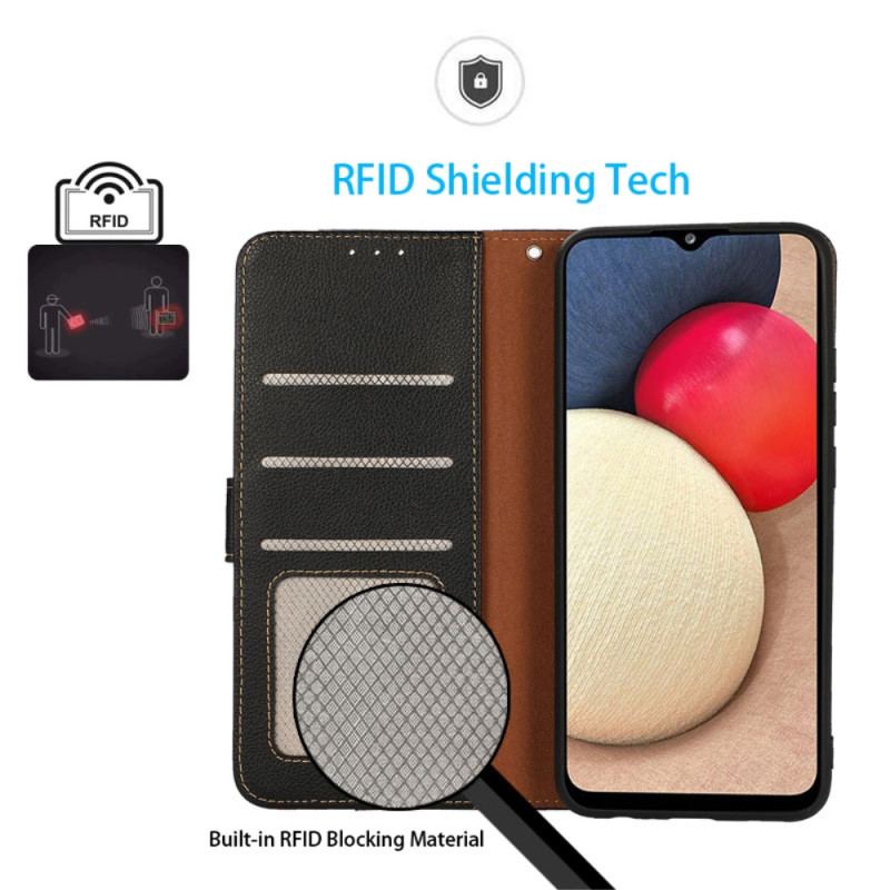 Housse Xiaomi Redmi Note 12 Pro/Poco X5 Pro 5G Style Litchi RFID KHAZNEH