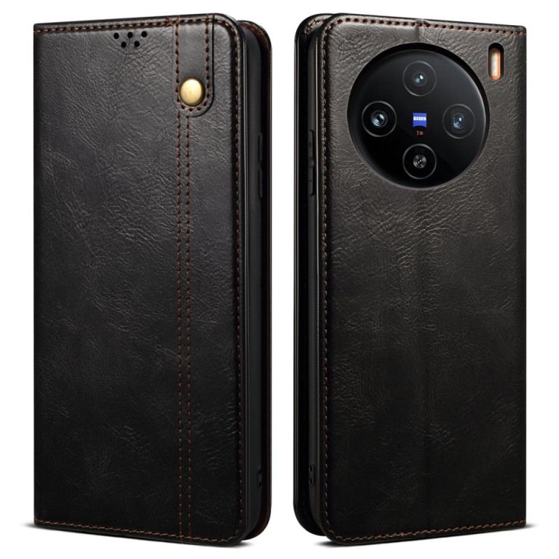 Flip Cover Vivo X100 Pro Simili Cuir Ciré