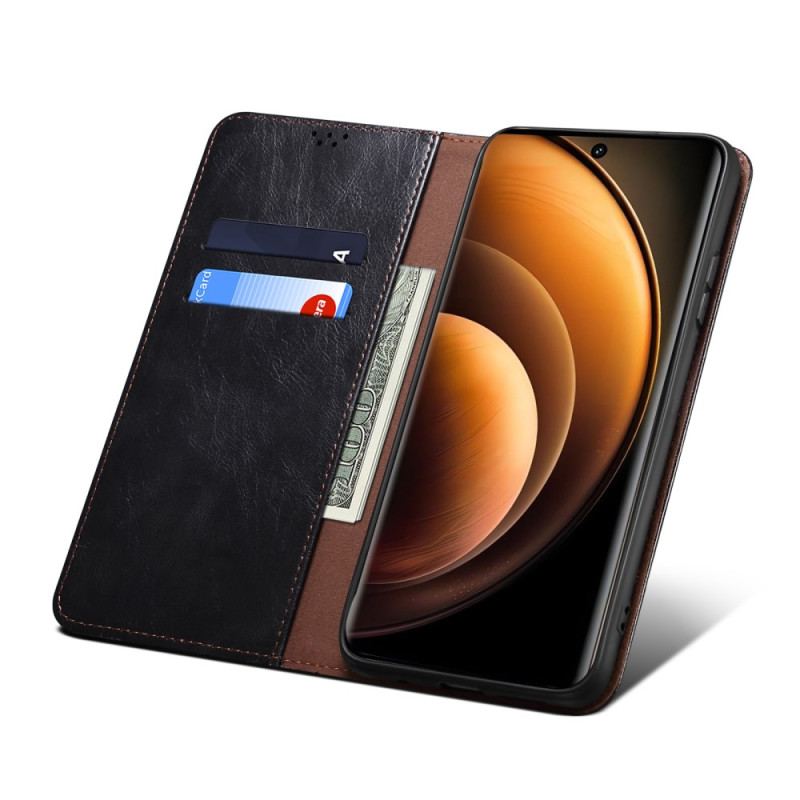 Flip Cover Vivo X100 Pro Simili Cuir Ciré