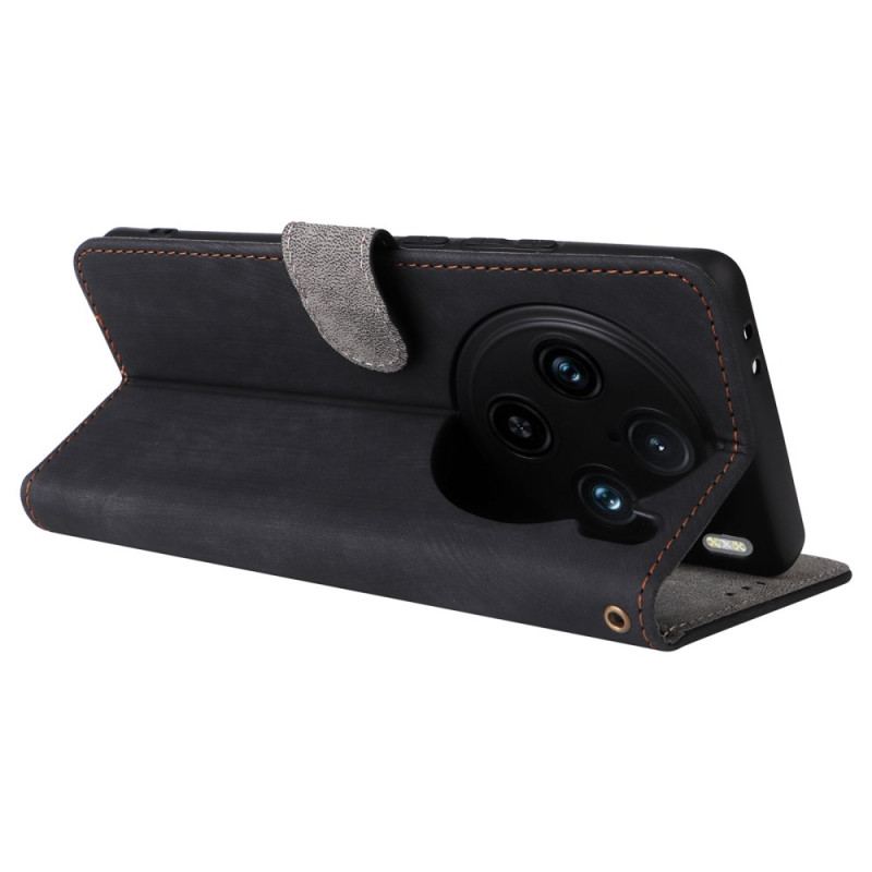 Housse Vivo X100 Pro Effet Daim à Lanière