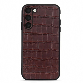 Coque Samsung Galaxy S23 5G Véritable Cuir Style Crocodile