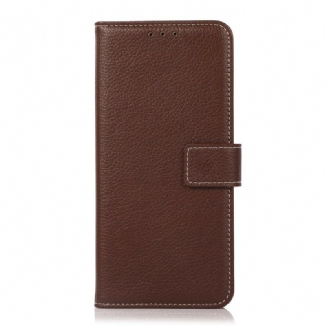 Housse Oppo A16 / A16s Effet Cuir Litchi Coutures