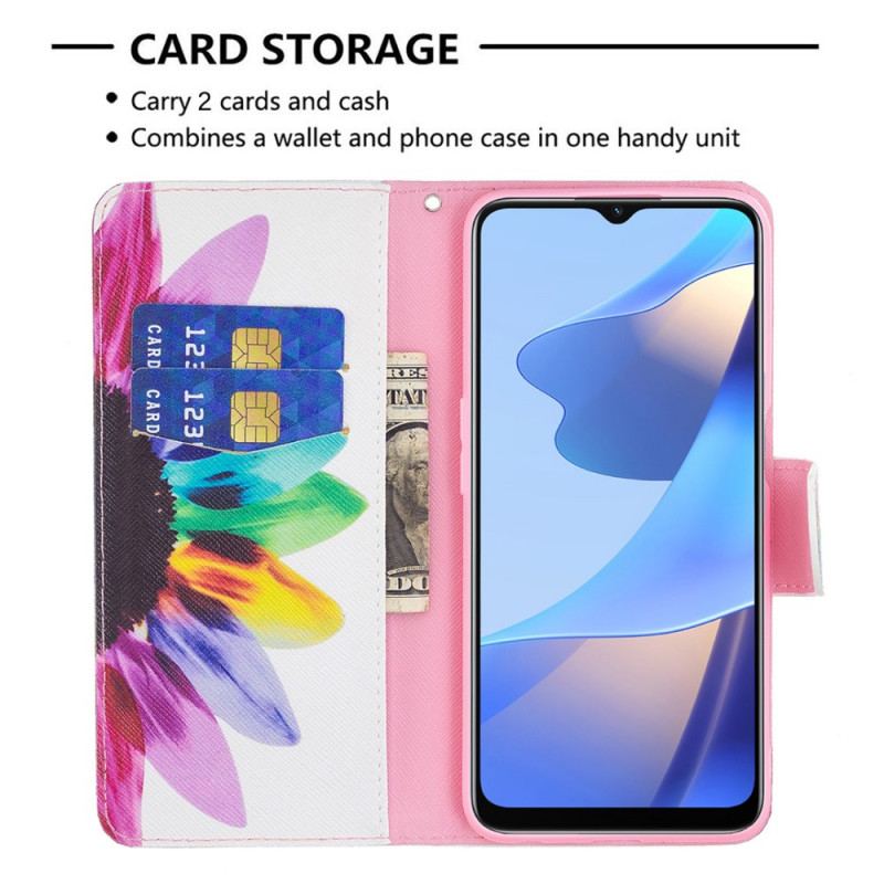 Housse Oppo A16 / A16s Fleur Aquarelle