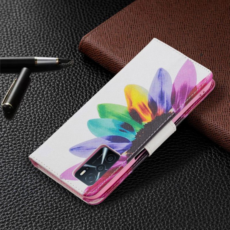 Housse Oppo A16 / A16s Fleur Aquarelle