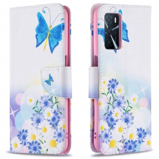 Housse Oppo A16 / A16s Papillons et Fleurs Peints