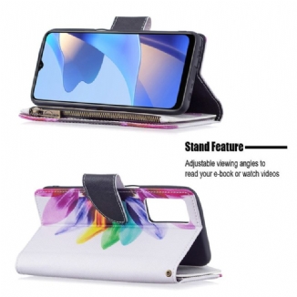 Housse Oppo A16 / A16s Poche Zippée Fleur