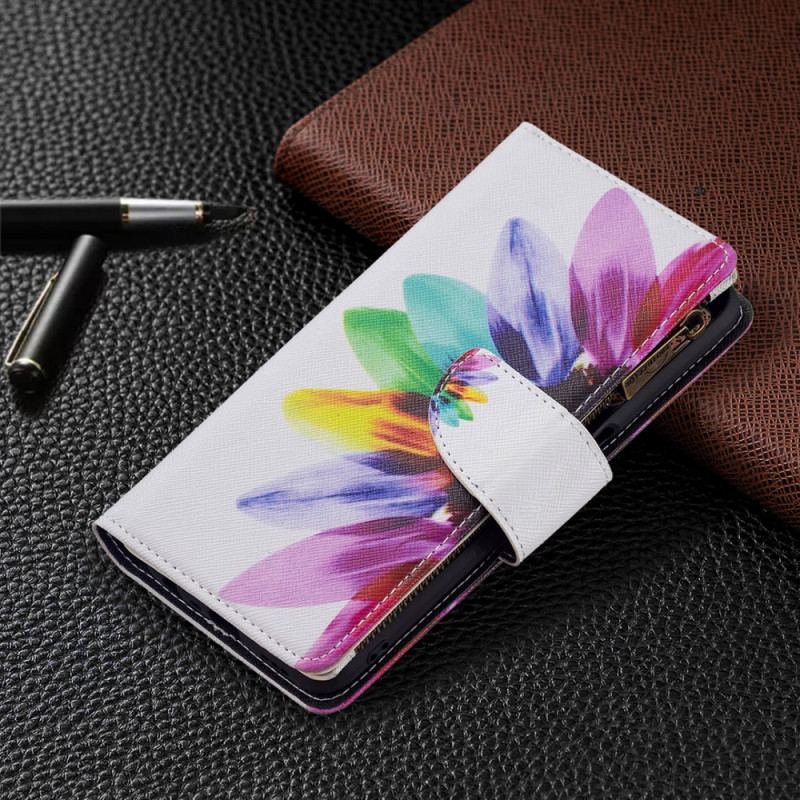 Housse Oppo A16 / A16s Poche Zippée Fleur
