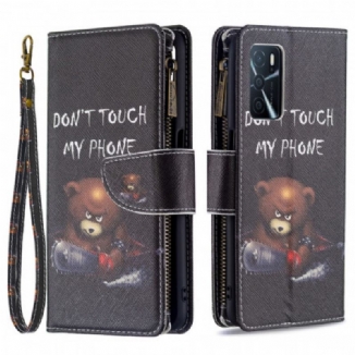 Housse Oppo A16 / A16s Poche Zippée Ours
