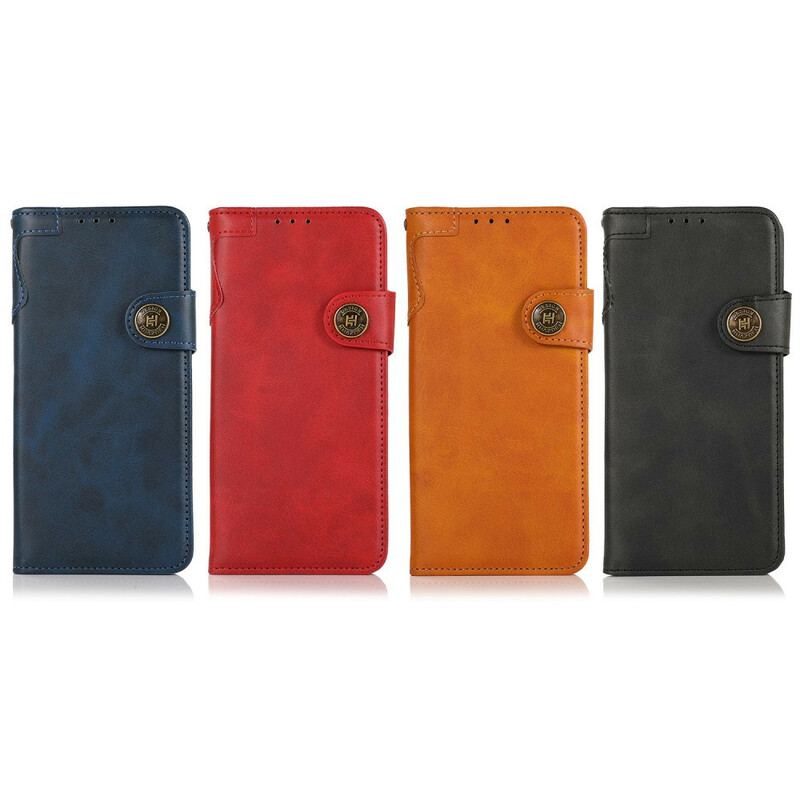 Housse Oppo A16 / A16s Simili Cuir Bouton KHAZNEH